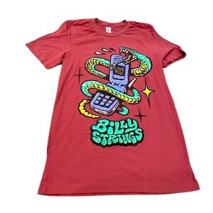 Billy Strings Graphic T-Shirt Cell Phone Love You Snake Sz Small Red Shirt Banjo